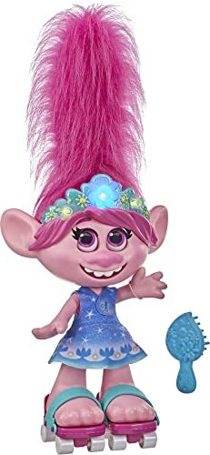 Hasbro DreamWorks Trolls World Tour Haardans, interactieve, sprekende en zingende pop met beweegbaar haar, voor meisjes en jongens vanaf 4 jaar