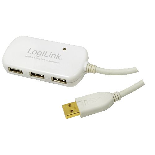 LogiLink UA0108 - USB 2.0 Hub - 4 poorten - Wit