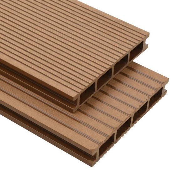 vidaXL Terrasplanken HKC met accessoires 10 m² 2,2 m teak