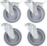 vidaXL - 8 pièces roulettes pivotantes avec trous de boulon - 100 mm
