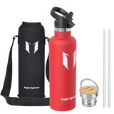 Sparrow Geïsoleerde Waterfles - Drinkfles met Rietje - Thermosfles 2 doppen | 500/750ml/1L, Kind Vacuüm Stalen Waterfles, Lekvrij, Vaatwasserbestendig, Koudhoudend & Warmhoudend, BPA-vrij, TwistTrail