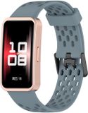 Strap-it Siliconen Air bandje - Geschikt voor Huawei Band 8 / 9 / 10 (Grijsblauw)