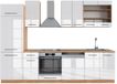 Vicco Fame-Line Complete keukeneenheid – 300 cm zonder werkblad Wit hoogglans/goud power eiken