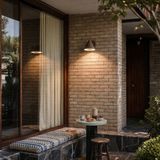 Lindby Wandlamp buiten - 1 licht - IJzer, kunststof - bruin, wit
