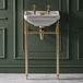 Hudson Reed Richmond Lavabo sur pieds rétro – 50 cm – Or satiné – 2 trous - Trop plein