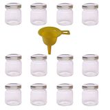 Viva Haushaltswaren - 12 x mini-inmaakpot 53 ml met zilverkleurig deksel