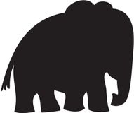 Ambiance Sticker Schoolbordsticker - uitwisbare zelfklevende muurstickers - OLIFANT - 35x40cm