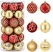vidaXL Kerstballenset - 30 st - Goud en rood - Ø 6 cm - Kunststof