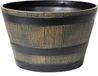 Mega Collections Plantenpot/bloempot - kunststof - bruin - houtmotief - D33 x H21 cm