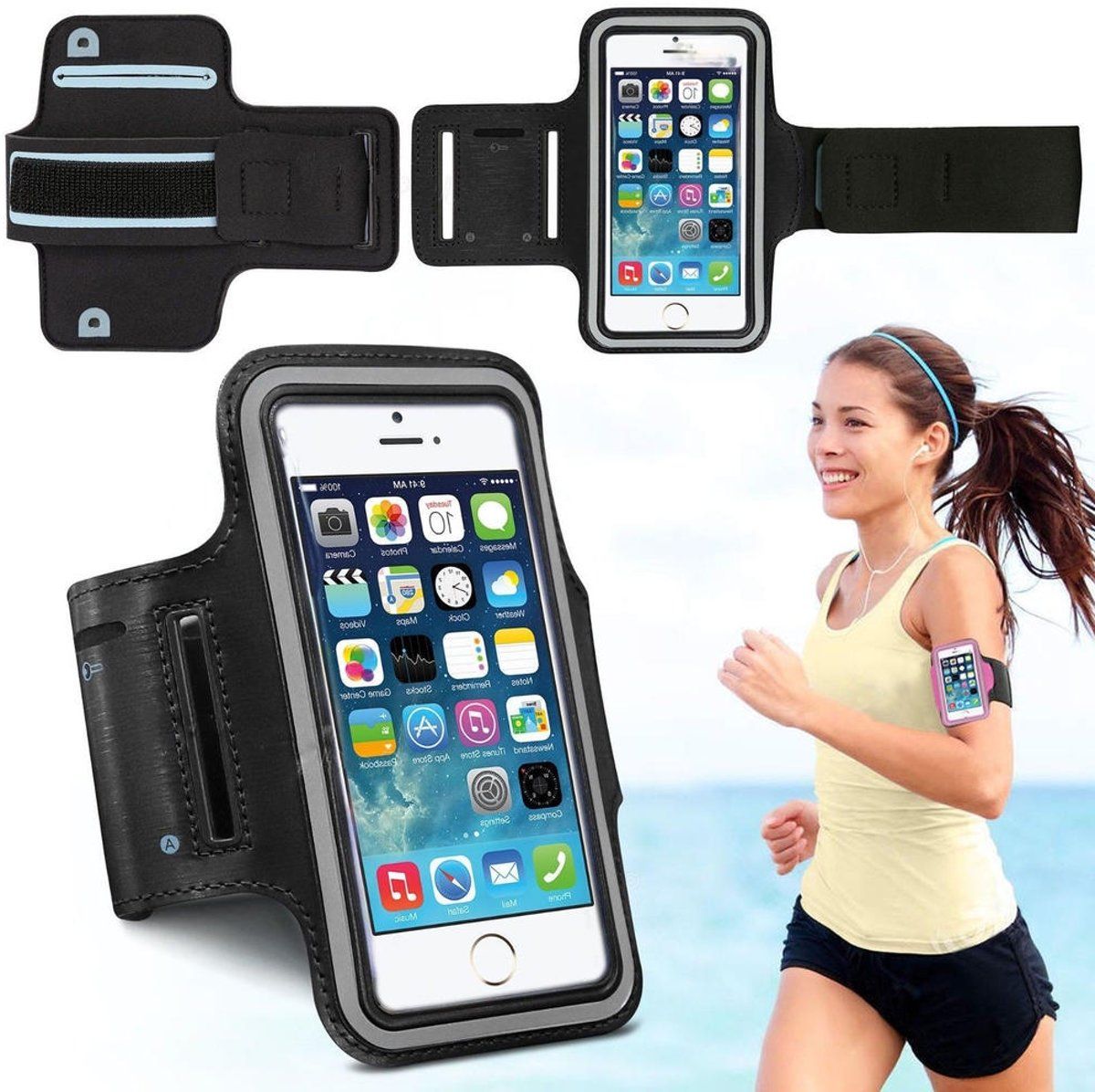 Freelancers Sport Armband Hoesje Spatwaterdicht - Zwart - Samsung Galaxy J5 2017