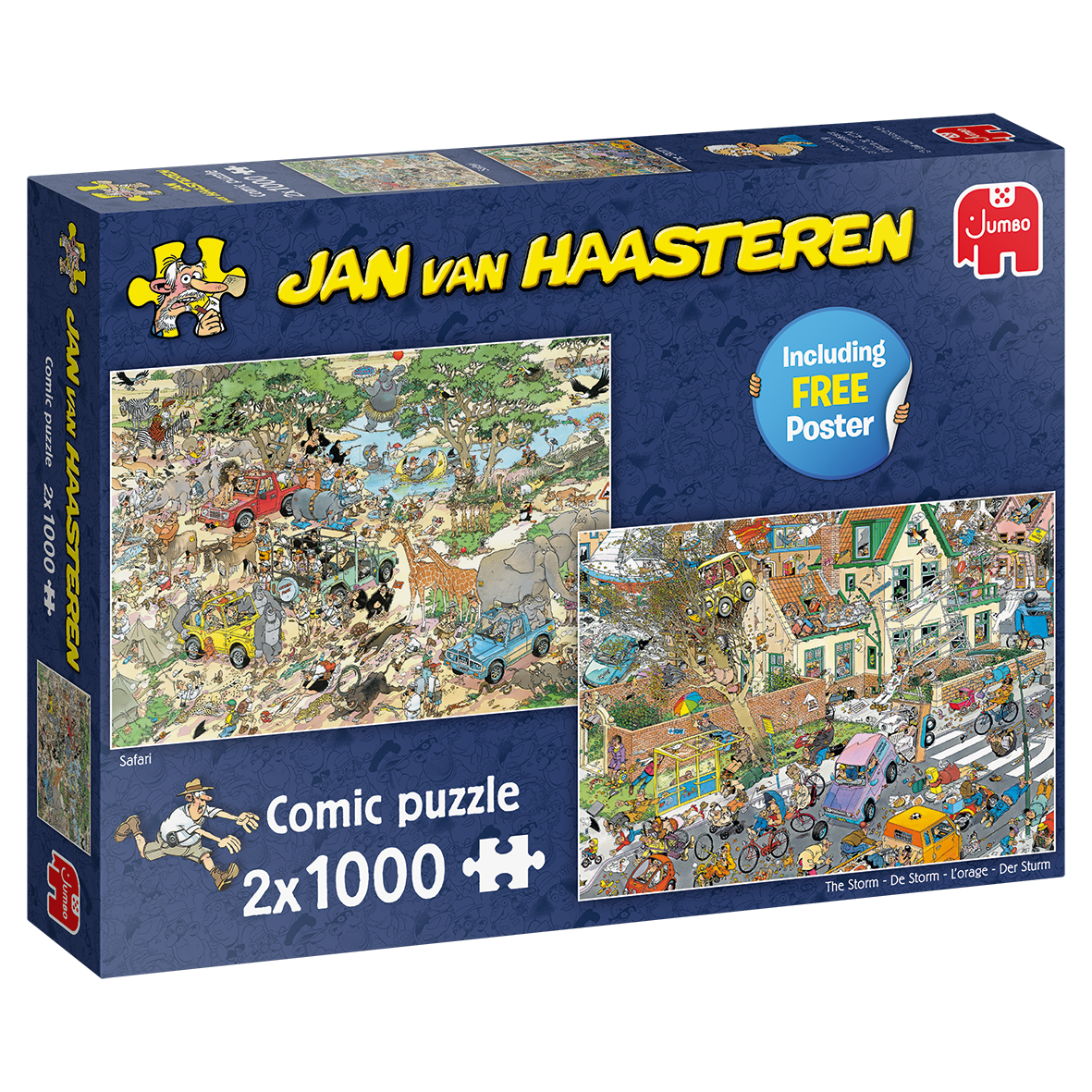 Jumbo Jan van Haasteren Storm & Safari 2in1 1000 stukjes