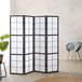 Homestyle4u Paravent 4 panneaux - 176x175 cm - noir - 4 pièces - Shoji