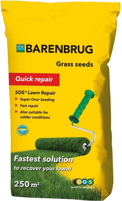 Barenbrug graszaad 5kg tot 250m² - herstelgazon SOS Lawn Repair gecoat