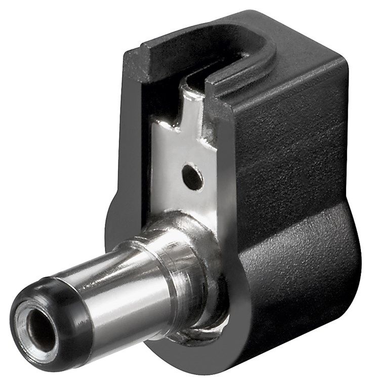 Goobay DC Connector - Male - Angled - 2.1/5.5mm - Black - 10-pack
