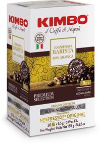 Kimbo Espresso Barista 100% Arabica Capsules, Compatibel met Nespresso, Medium Gebrand, Smaakintensiteit 9, 30 Stuks
