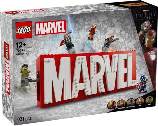 LEGO Marvel: MARVEL Logo en Minifiguren Verzamerset - 76313