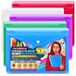 15 A4/Foolscap heldere transparante Popper portemonnee/papieren portefeuilles - diverse kleuren