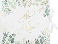 ARTYFETES - Gastenboek Oh Baby Eucalyptus Metaal en Goud 22 x 19 cm, 68 Pagina's