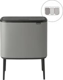 Brabantia Bo Touch Bin Afvalemmer - 3 x 11 liter - Mineral Concrete Grey