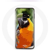 Maniacase Etui voor Samsung Galaxy S9 Aras Papegaai oranje groen