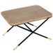 DRW Salontafel van hout met gevlochten rand en metalen poten, in naturel en zwart, 70 x 50 x 45 cm