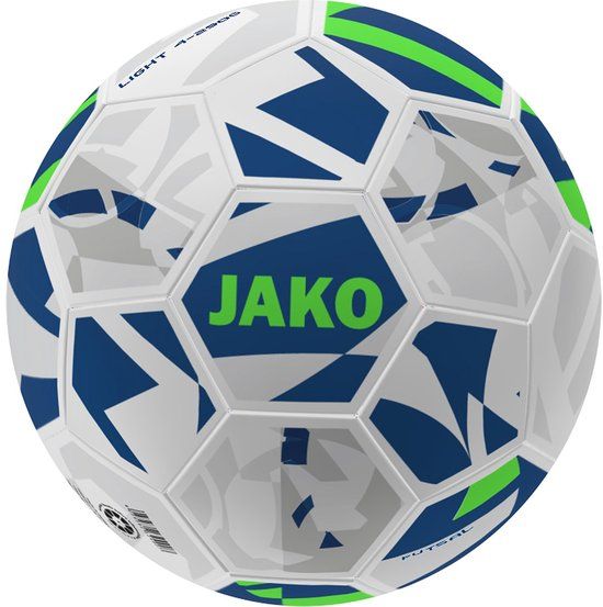 Jako Lightbal Futsal 290G Voetbal - Wit / Navy / Fluo Groen | Maat: 4