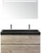BES LED Maxx XL Badmeubelset 120 cm - Craft Oak - Wastafel Lucca Enkel 2 Kraangaten met LED Spiegel