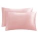 Juicy Couture Satijnen kussensloop voor haar en huid, roze queensize kussensloop set van 2 - zijdezachte satijnen verkoelende kussenslopen met envelopsluiting