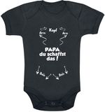 Familie & Freunde Papa, du schaffst das! Body zwart 50/56