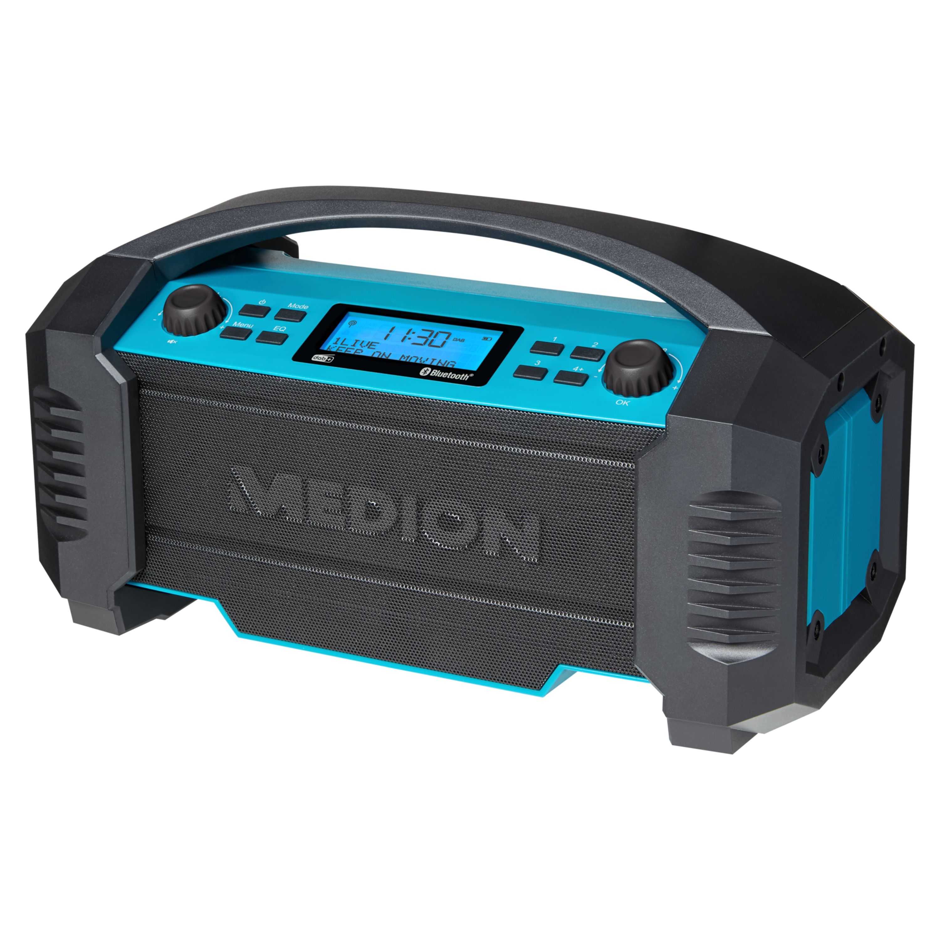 MEDION E66050 - Bouwradio - DAB+ - FM - Bluetooth 5.0 - IP54 - 15W - Zwart/Blauw