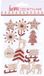 Koopman Houten Kerststickers met Glitters, 12st.