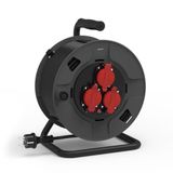 SIMON Professionele verlengkabel 40 meter H05RR-F 3G1,5MM2 3 stopcontacten 16A 250~ zwart/rood Simon