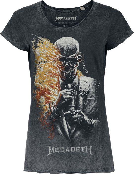 Megadeth Dark Flames Dames T-shirt - grijs - L