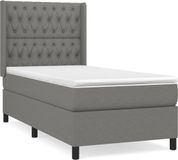 vidaXL Boxspring met matras stof donkergrijs 90x190 cm