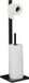 Merkloos Relaxdays toiletrolhouder - met reserverolhouder - zonder boren - bamboe - zwart