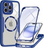 Techsuit Hoesje geschikt voor Apple iPhone 14 Pro - ColorVerse 360 Case met Screenprotector - Geschikt voor MagSafe - Blauw