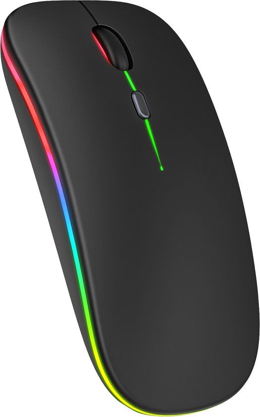Nuvance Draadloze Muis - Bluetooth - Ergonomisch - LED - Zwart