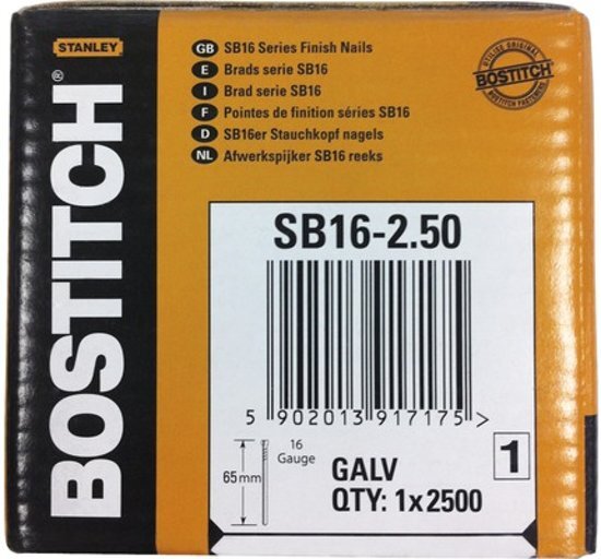 Bostitch Nagel 16 GAUGE gegalvaniseerd 1,6 x 64 mm