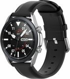 By Qubix - Classic Leren Bandje voor Garmin Venu / Sq / Sq2 / 2 Plus - Zwart - 20mm