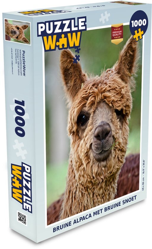 MuchoWow Puzzel Lama - Bruin - Macro - Legpuzzel - Puzzel 1000 stukjes volwassenen