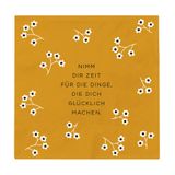 Grafische werkplaats, servetten met spreuk, 20 stuks, 12,5 x 12,5 cm, geel, neem jezelf tijd