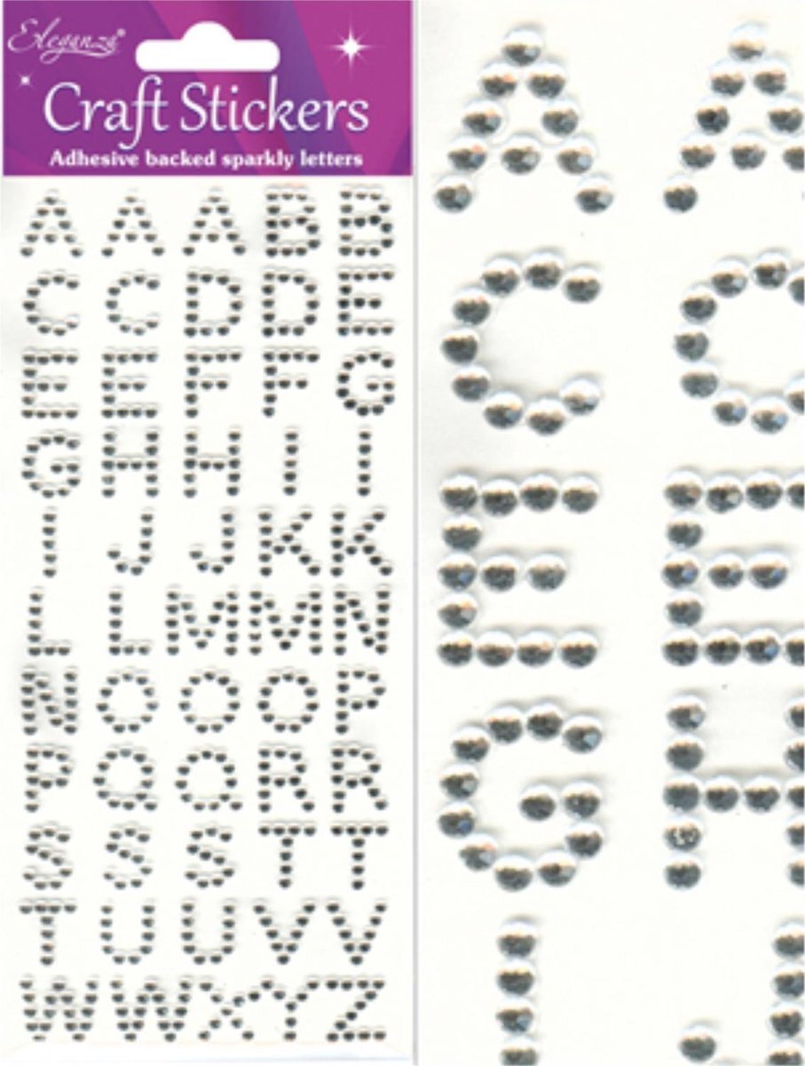 Oaktree UK Oaktree Crafts Alfabet stickers, transparant/zilver nummer 43
