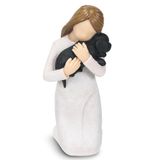 Carracci Herdenkingsgeschenken voor het verlies van zwarte hond, hond engel herinnering standbeeld, verlies van hond sympathie cadeau