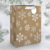 Draeger Paris cadeautas, groot, witte vlokken op een grijze achtergrond