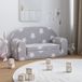 Maison Exclusive Canapé-lit enfant, 2 places, gris clair avec étoiles, tissu peluche doux