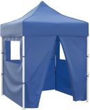 vidaXL Partytent met 4 zijwanden inklapbaar 2x2 m staal blauw