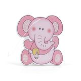 Mopec w100.02 – Olifant vormgegeven houten hanger in roze, 12 stuks