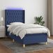 Maison Exclusive - Lit boxspring avec matelas et éclairage LED, bleu, 80 x 200 cm, textile