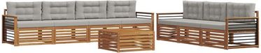 vidaXL - Salon d'angle - 7 places - Naturel et gris clair