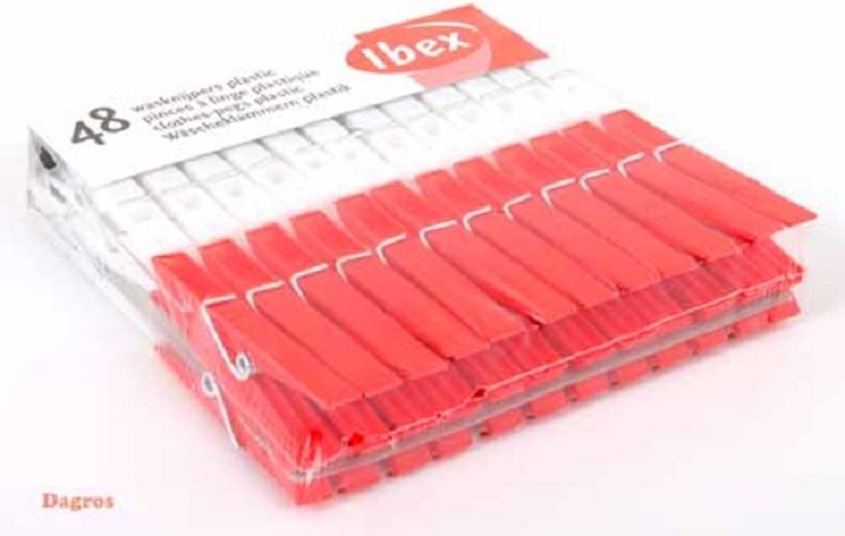 Ibex wasknijpers plastic 48st.5sets